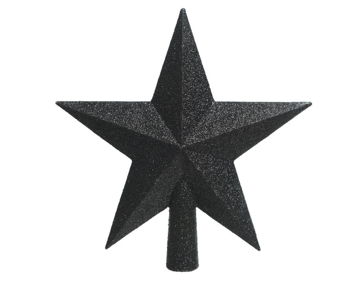 VÂRF DE BRAD DE CRĂCIUN - negru, Basics (4,2/19/19cm)