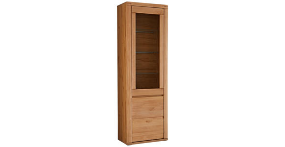 VITRINE in massiv Kernbuche Kernbuche - Kernbuche/Grau, KONVENTIONELL, Glas/Holz (66/204/38cm) - Voleo