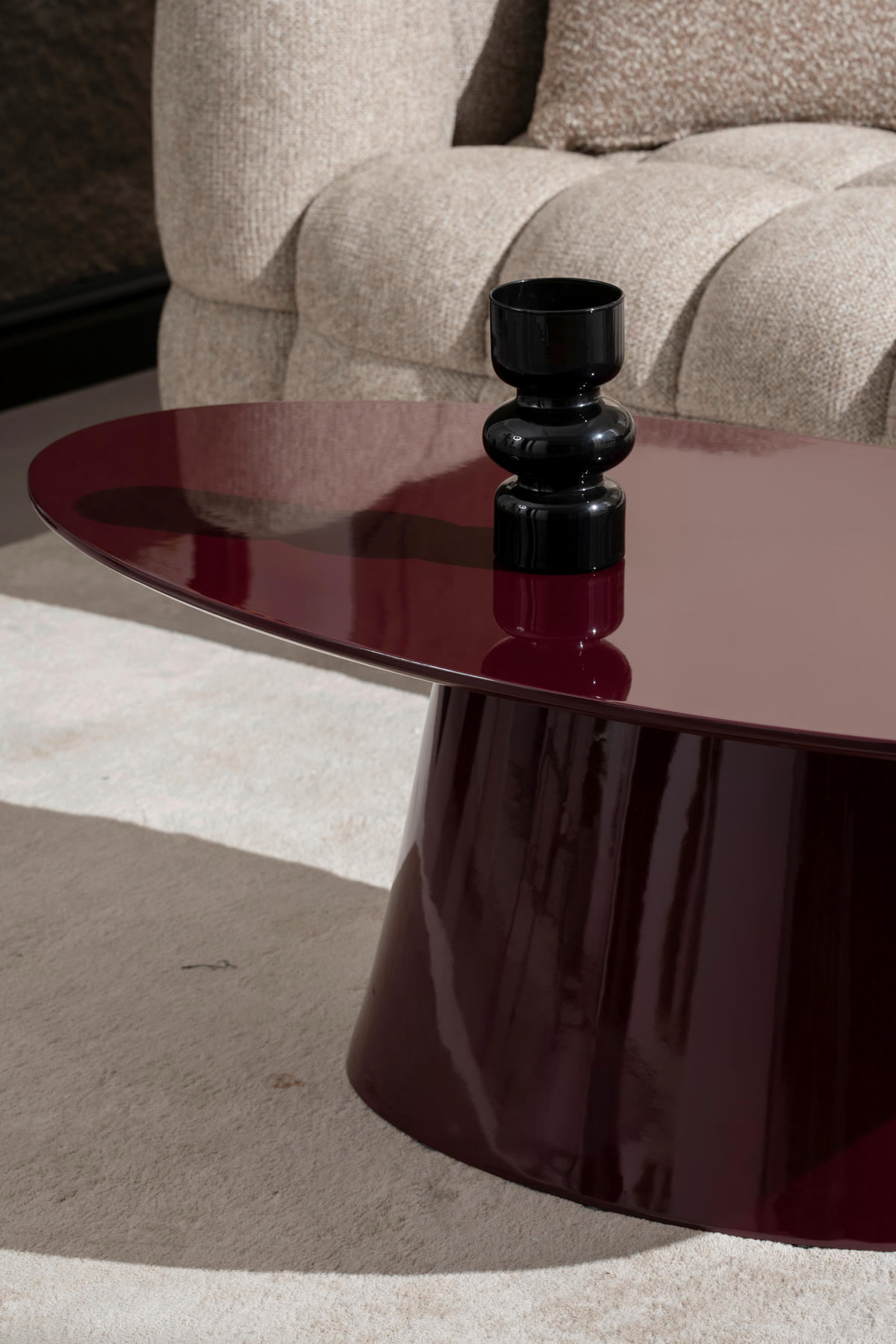 COUCHTISCH 110/60/40 cm oval Bordeaux  - Bordeaux, Basics, Holzwerkstoff (110/60/40cm) - MID.YOU