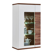 HÄNGEVITRINE in Eichefarben, Weiß - Eichefarben/Alufarben, KONVENTIONELL, Glas/Holzwerkstoff (70/120/38cm) - XORA