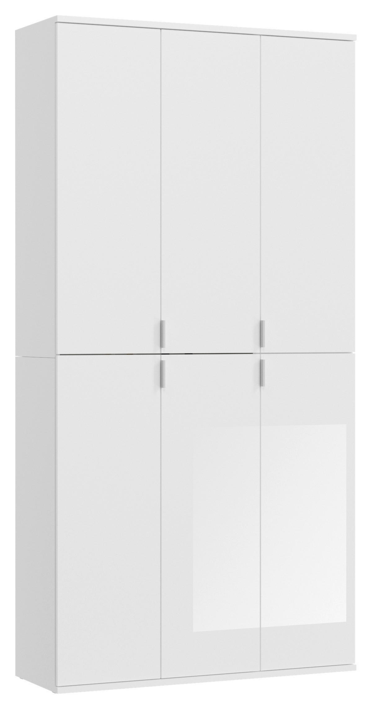 DREHTÜRENSCHRANK  in Weiß Hochglanz  - Chromfarben/Weiß Hochglanz, MODERN, Holzwerkstoff/Metall (91/193/34cm) - MID.YOU