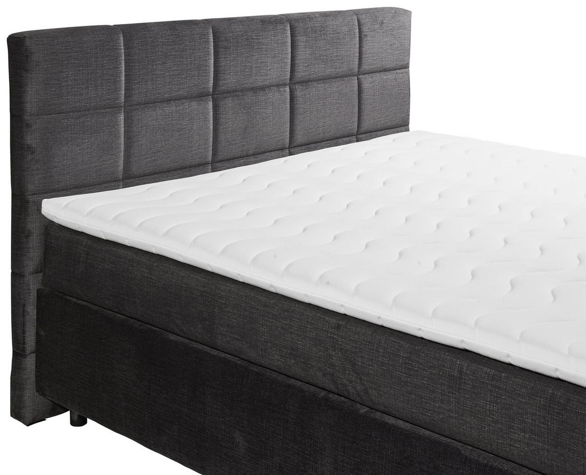 BOXSPRINGBETT 180/200 cm  in Schwarz  - Schwarz, Design, Holzwerkstoff/Kunststoff (180/200cm) - Xora