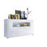 SIDEBOARD Hochglanz, Melamin Weiß - Silberfarben/Weiß, Design, Holzwerkstoff/Kunststoff (150/82/44cm) - Carryhome SIDEBOARD Hochglanz, Melamin Weiß - Silberfarben/Weiß, Design, Holzwerkstoff/Kunststoff (150/82/44cm) - Carryhome
