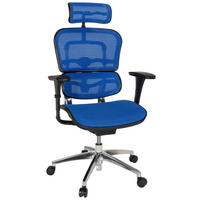 DREHSTUHL Netzbespannung, Flachgewebe Blau, Schwarz  - Chromfarben/Blau, MODERN, Kunststoff/Textil (67/141/63cm) - MID.YOU