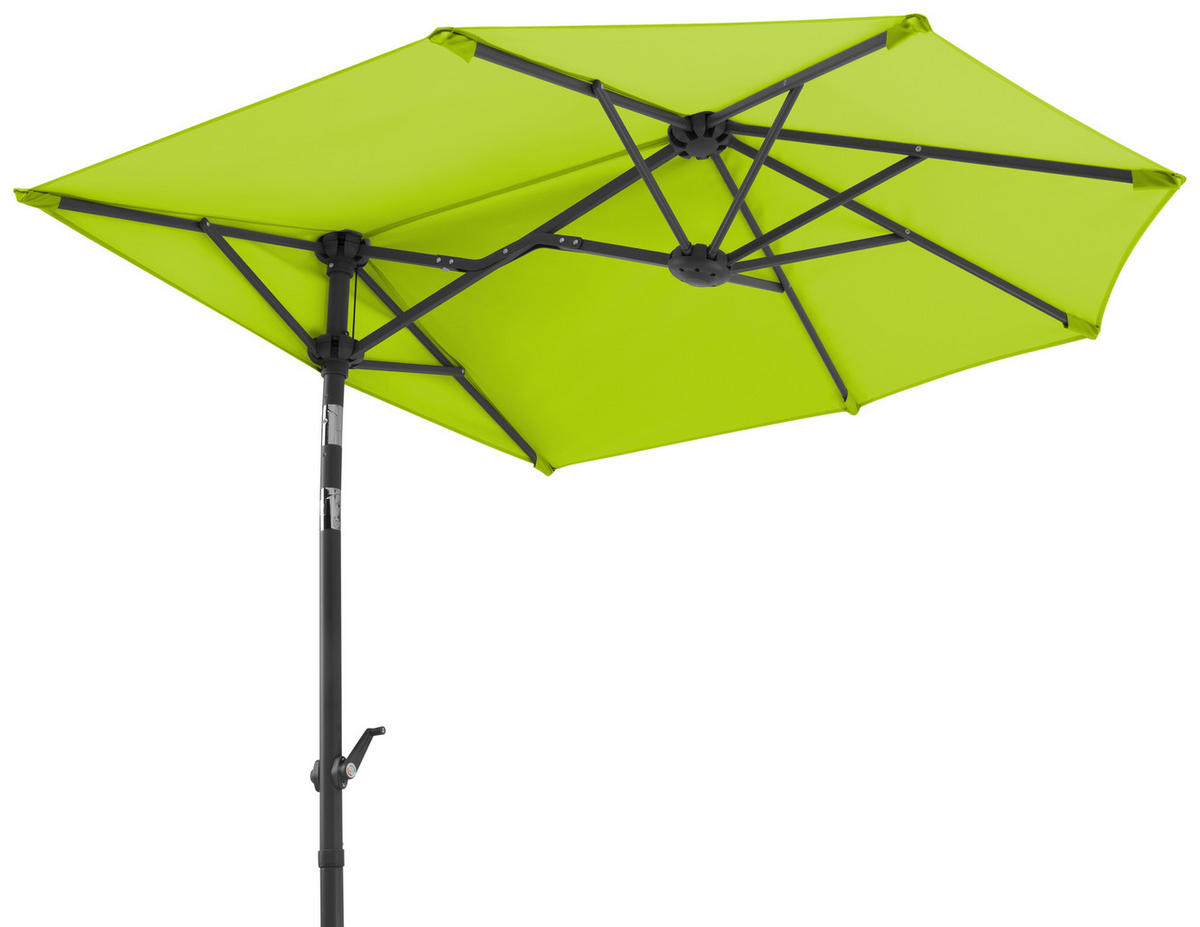 AMPELSCHIRM   - Anthrazit/Grün, Basics, Textil/Metall (150/228/150cm) - Schneider