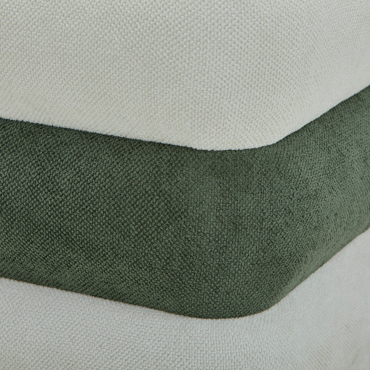 Taburet din textil, material pe bază de lemn, verde, alb - alb/verde, Basics, textil/material pe bază de lemn (46/47/46cm) - Xora