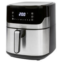 HEIßLUFTFRITTEUSE 6,5 Liter L  - Edelstahlfarben/Schwarz, Basics, Kunststoff/Metall (27.3/31.7/39.5cm) - Bomann