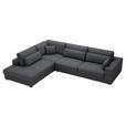 ECKSOFA in Cord Graphitfarben  - Schwarz/Graphitfarben, KONVENTIONELL, Kunststoff/Textil (250/314cm) - Carryhome