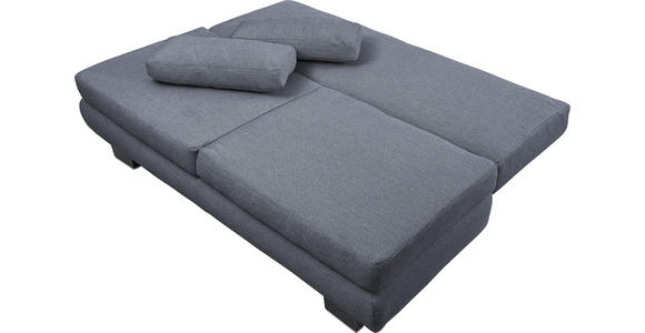 SCHLAFSOFA Blau, Grau  - Wengefarben/Blau, Design, Holz/Textil (203/94/100cm) - Novel