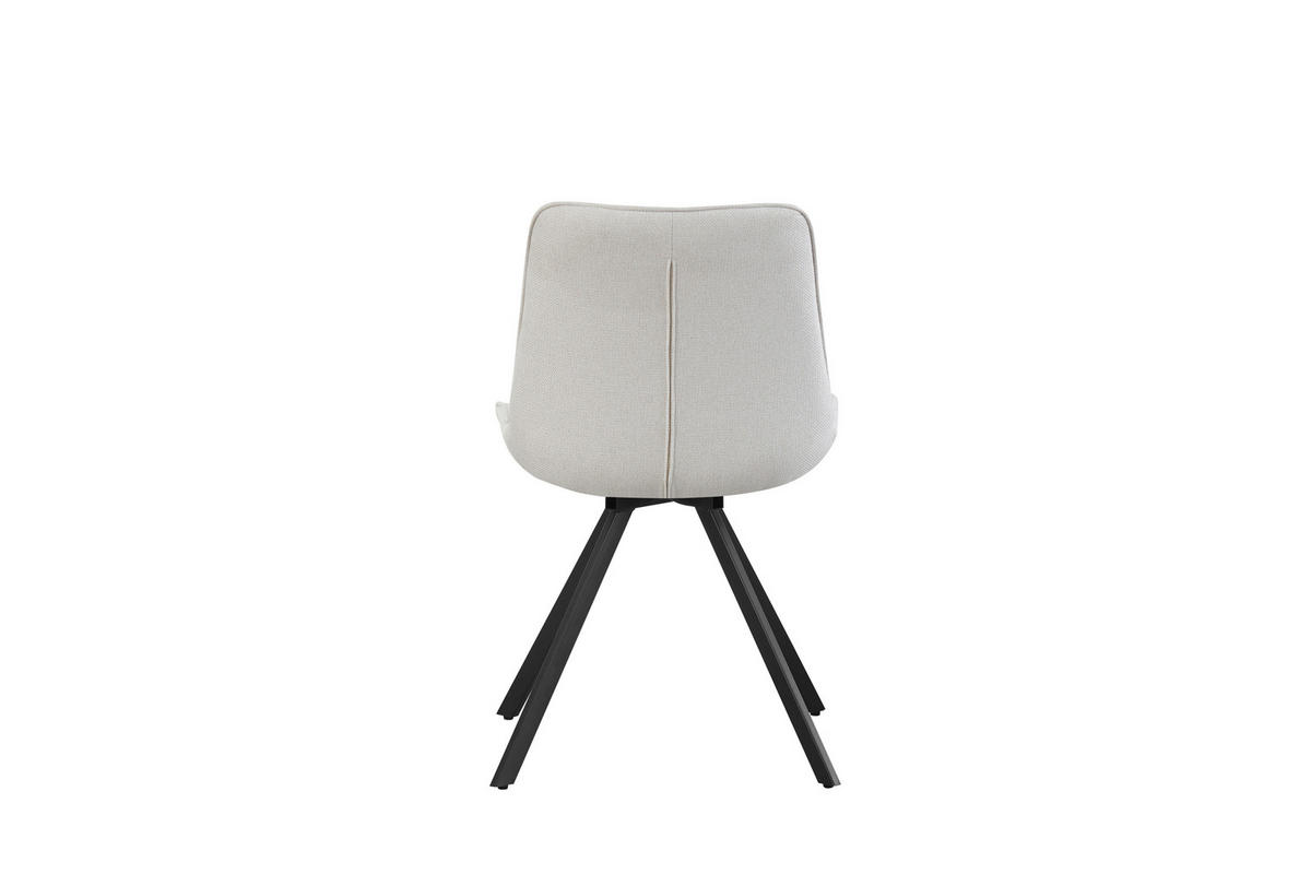 STUHL-SET 2 Stück  in Webstoff  - Creme/Schwarz, MODERN, Textil/Metall (52/85/61cm) - MID.YOU