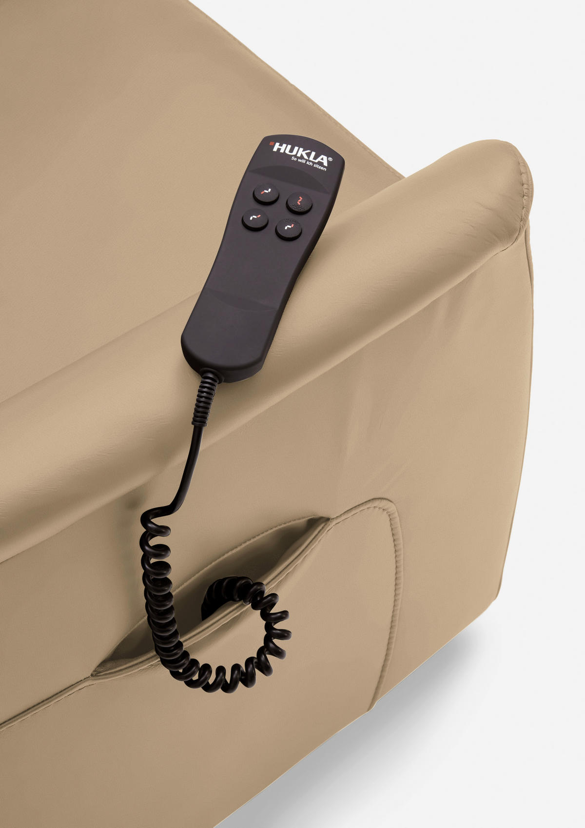 FERNSEHSESSEL  mit Relaxfunktion, Aufstehhilfe, Rücken echt Echtleder Beige  - Beige/Schwarz, KONVENTIONELL, Leder/Kunststoff (70/107/88cm) - Livetastic