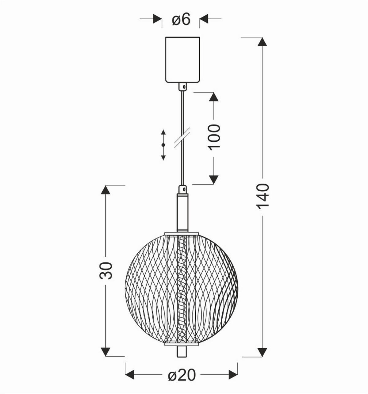 LED-PENDELLEUCHTE 20/20/140 cm  - Schwarz/Weiß, Design, Kunststoff/Metall (20/20/140cm)