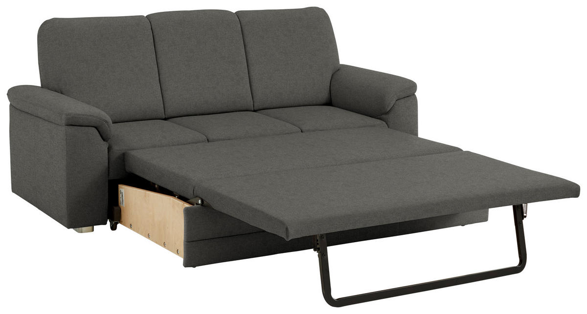 3-SITZER-SOFA Chenille Grau  - Alufarben/Grau, Konventionell, Textil/Metall (208/96/89cm) - Beldomo Comfort