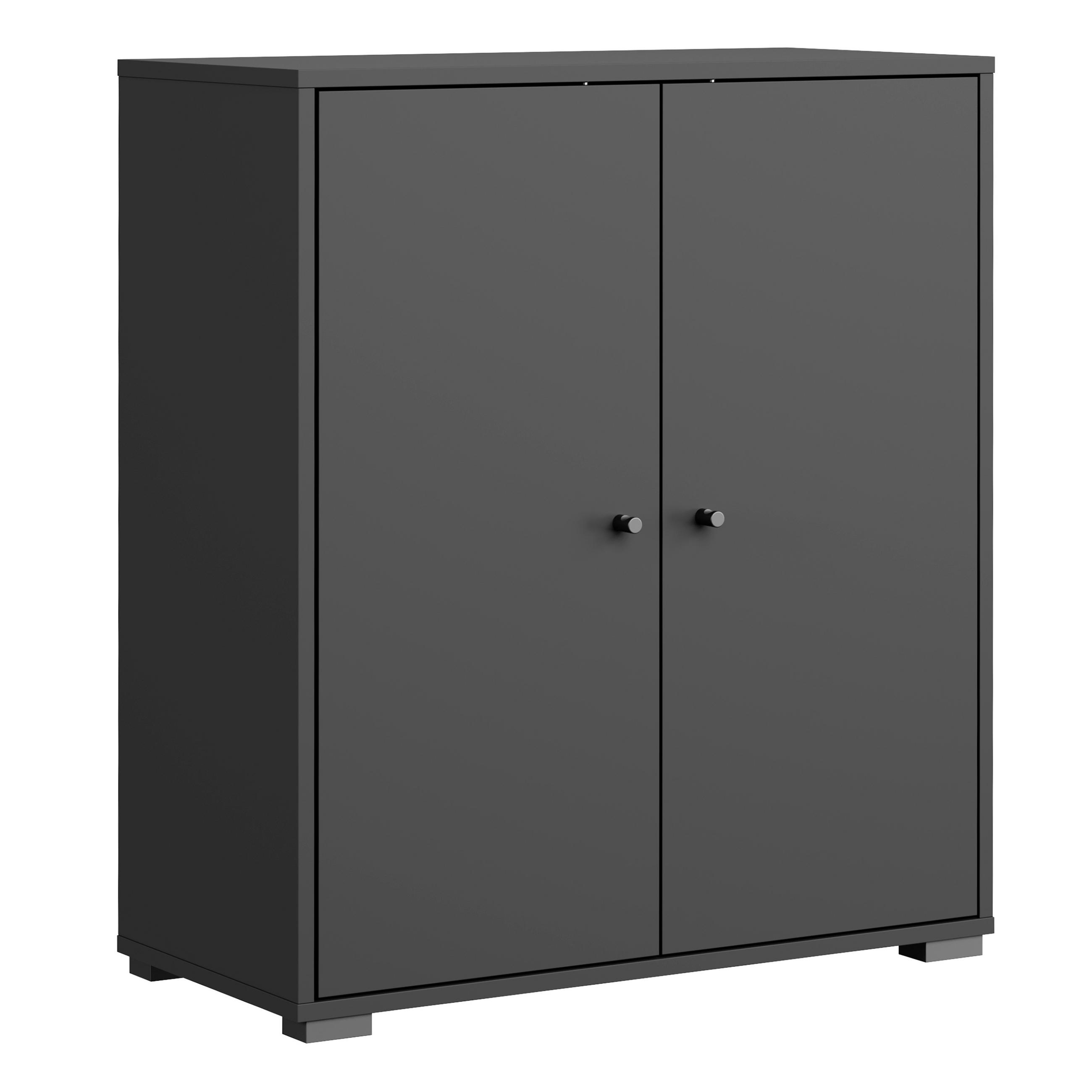 SCHUHSCHRANK 70/80/33 cm  - Schwarz, Basics, Holzwerkstoff/Kunststoff (70/80/33cm) - P & B
