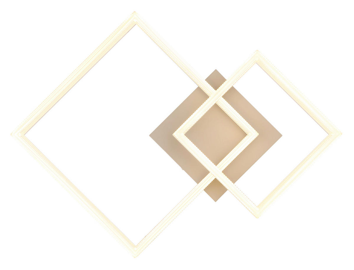 LED-DECKENLEUCHTE ZARA 62,5/46,5/12,3 cm   - Sandfarben/Transparent, Design, Kunststoff/Metall (62,5/46,5/12,3cm) - Globo