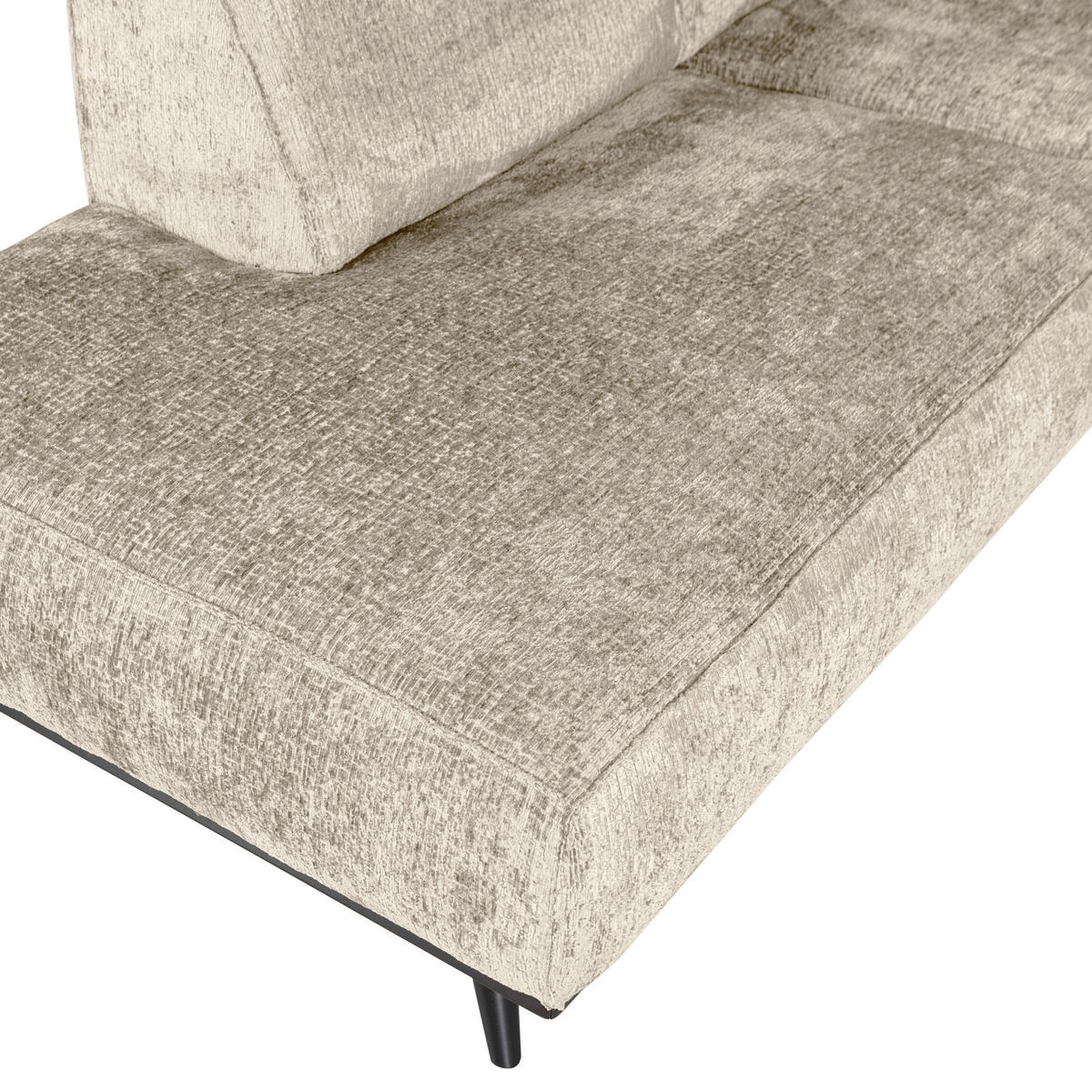 ECKSOFA Statement Naturfarben Samt  - Schwarz/Naturfarben, Design, Holz/Textil (210/274cm) - Livetastic