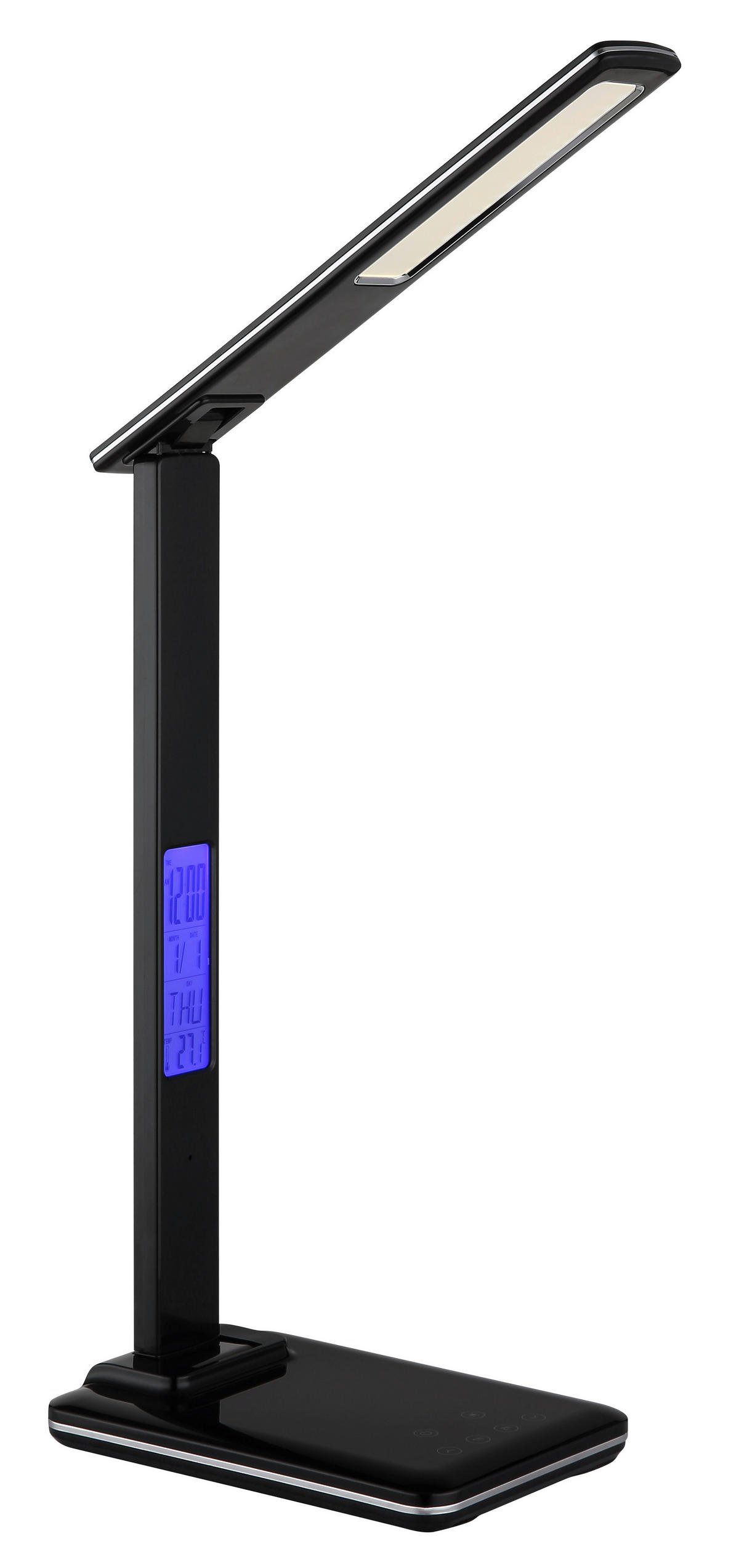 LED-TISCHLEUCHTE 28,5/37,5 cm   - Schwarz, Design, Kunststoff/Textil (28,5/37,5cm) - Globo