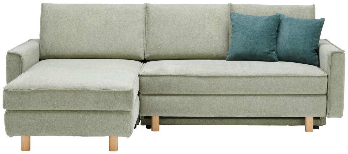 ECKSOFA in Chenille Olivgrün  170/237 cm  - Eichefarben/Olivgrün, KONVENTIONELL, Holz/Textil (170/237cm) - Sedda