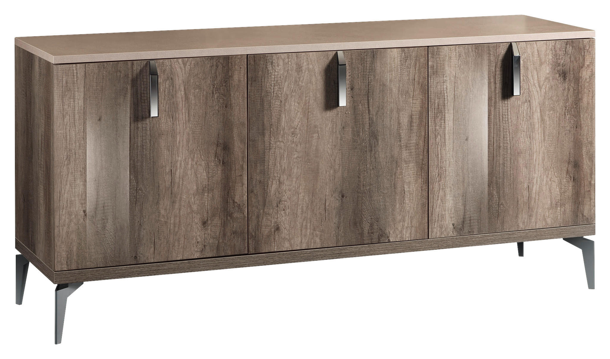 TÁLALÓSZEKRÉNY 173/82/49 cm  - mokka/világosbarna, Basics, faalapú anyag/fém (173/82/49cm) - Novel