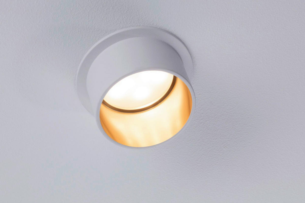 DECKENLEUCHTE 6,8/3,3 cm   - Goldfarben/Weiß, Basics, Metall (6,8/3,3cm) - Paulmann