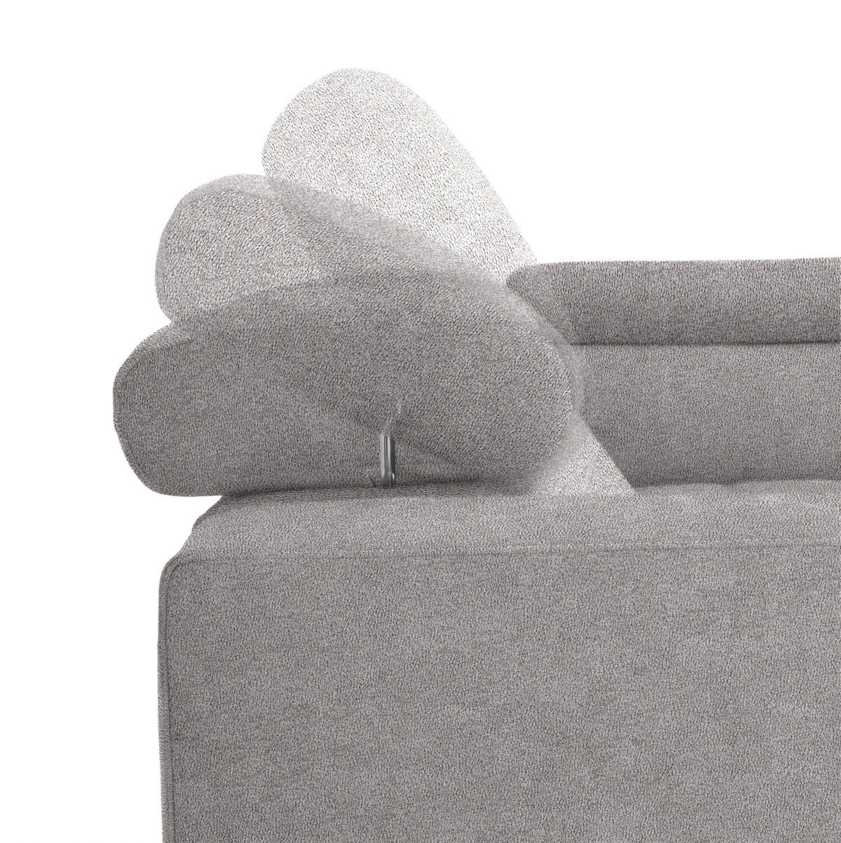 ECKSOFA in Mikrofaser Hellgrau  301/207 cm  - Hellgrau/Schwarz, Design, Textil/Metall (301/207cm) - Xora