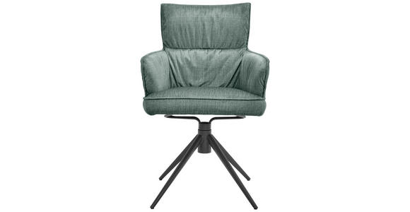 ARMLEHNSTUHL in Eisen Velours - Salbeigrün/Schwarz, Design, Textil/Metall (58/91/62cm) - Dieter Knoll