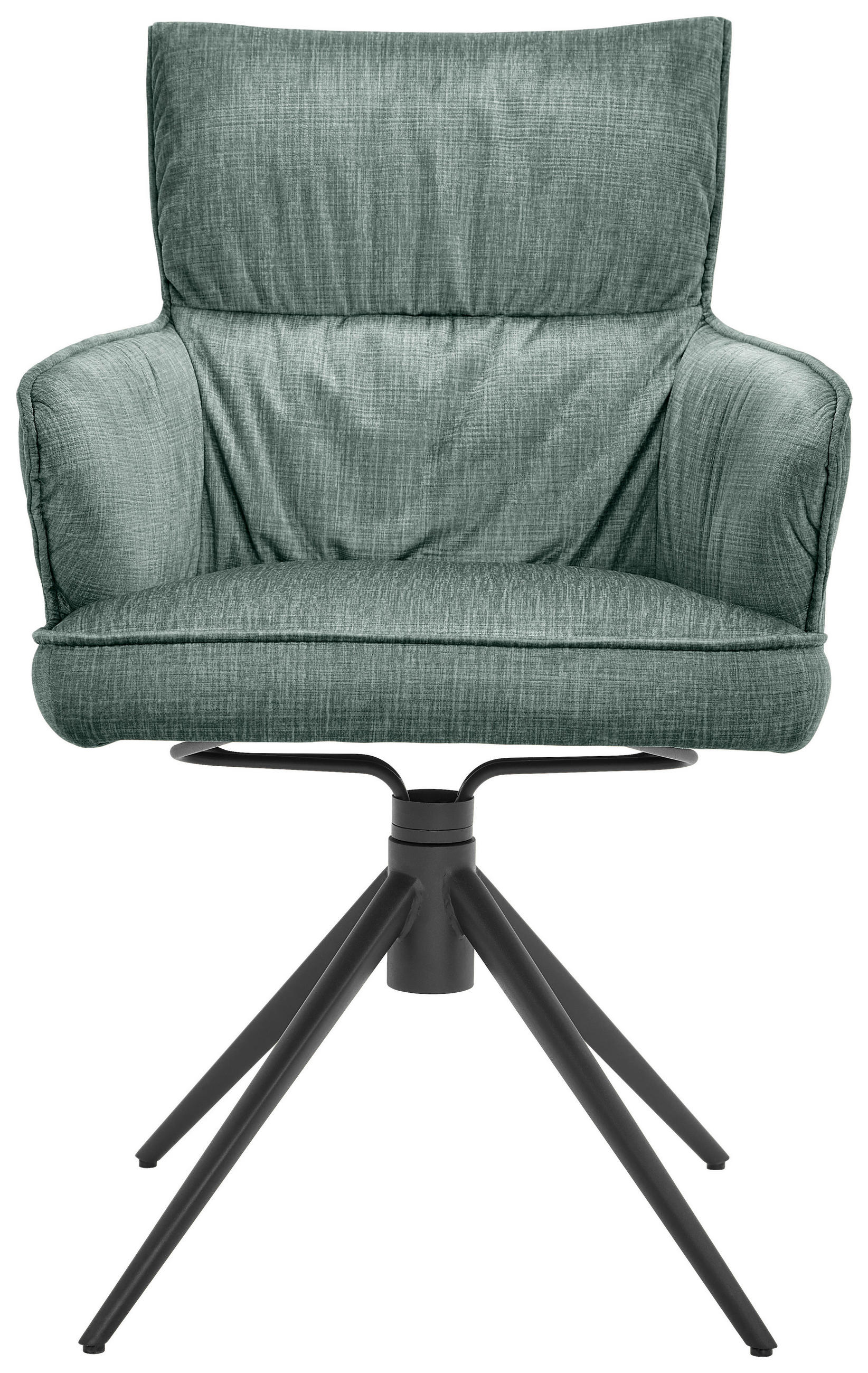 ARMLEHNSTUHL  in Eisen Velours  - Salbeigrün/Schwarz, Design, Textil/Metall (58/91/62cm) - Dieter Knoll