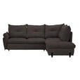 ECKSOFA Dunkelbraun Bouclé  - Dunkelbraun/Schwarz, Design, Textil/Metall (250/220cm) - Xora