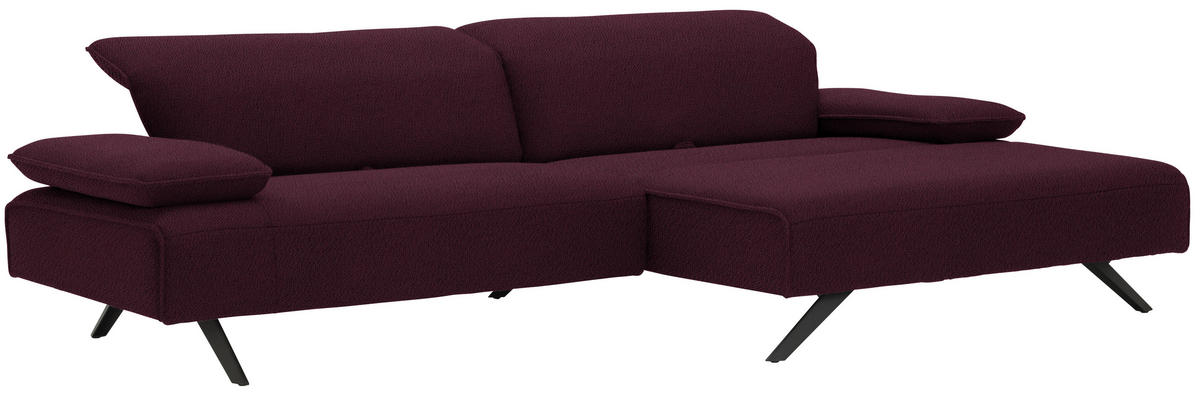 ECKSOFA in Flachgewebe Lila  - Anthrazit/Lila, Design, Textil/Metall (280/165cm) - Johann Jakob