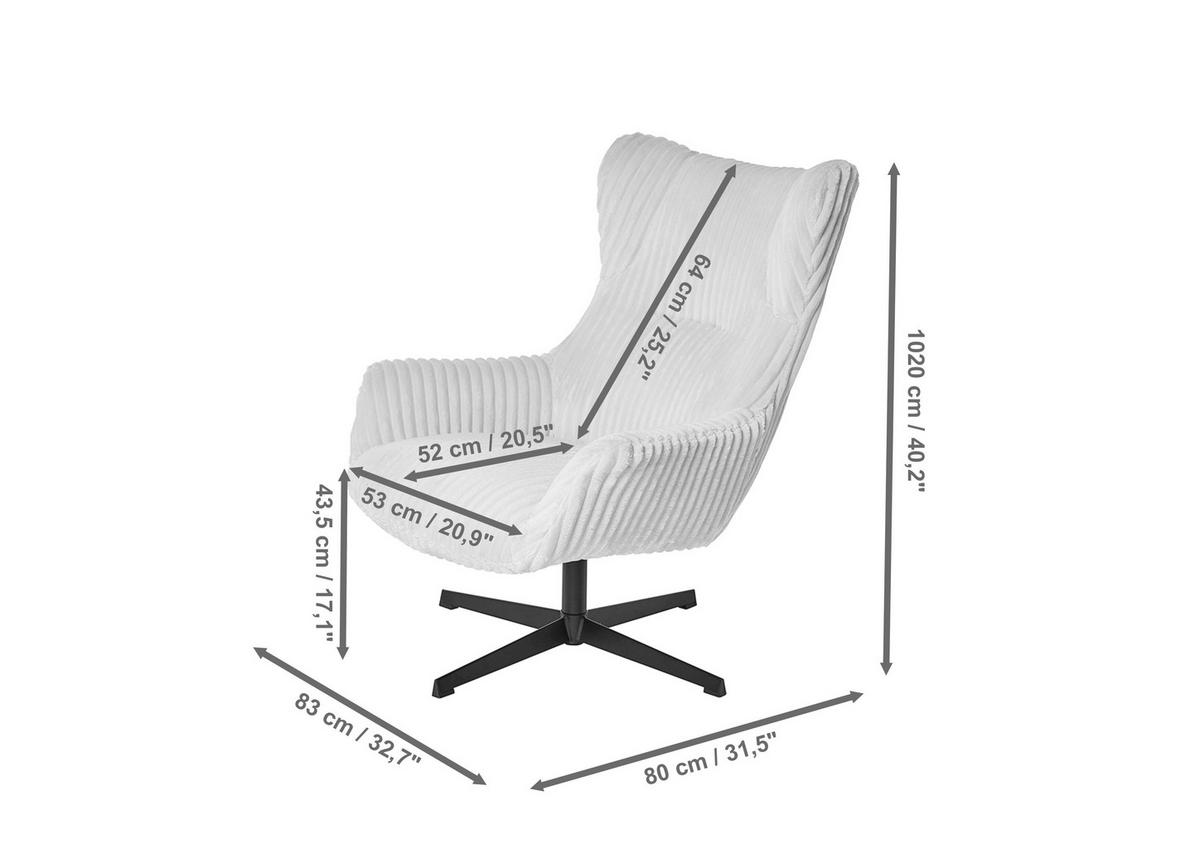 RELAXSESSEL Holzwerkstoff Schwarz, Weiss  - Weiss/Schwarz, Modern, Holzwerkstoff (83/102/80cm) - MID.YOU