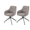 ARMLEHNSTUHL-SET 2 Stück  in Stahl Webstoff, Mikrofaser  - Schlammfarben/Schwarz, MODERN, Textil/Metall (56/83/60cm) - MID.YOU