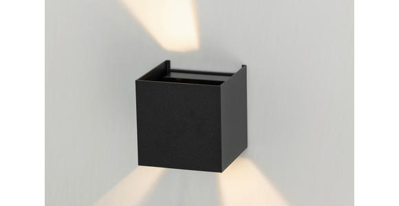LED-WANDLEUCHTE 10/10/10 cm - Schwarz, Basics, Kunststoff/Metall (10/10/10cm) - Novel