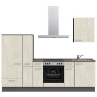 KÜCHENLEERBLOCK 270 cm   in Weiß, Schieferfarben  - Schieferfarben/Edelstahlfarben, MODERN, Holzwerkstoff/Metall (270cm) - Nobilia