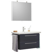 BADEZIMMER - Anthrazit/Weiß, Design, Keramik/Holzwerkstoff (85cm) - Novel