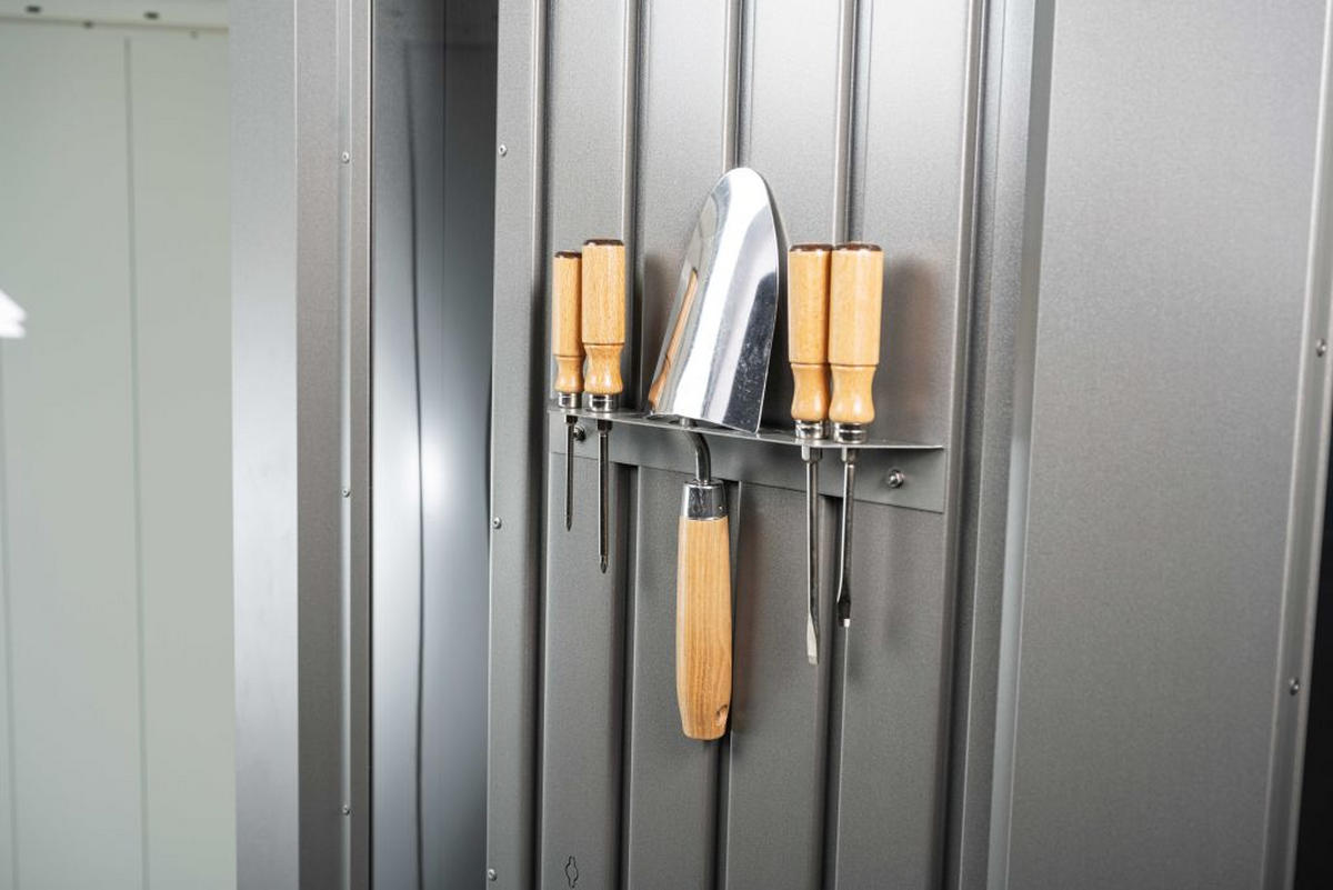 GERÄTEHAUS 236/222/236 cm  - Silberfarben, Design, Metall (236/222/236cm) - Biohort