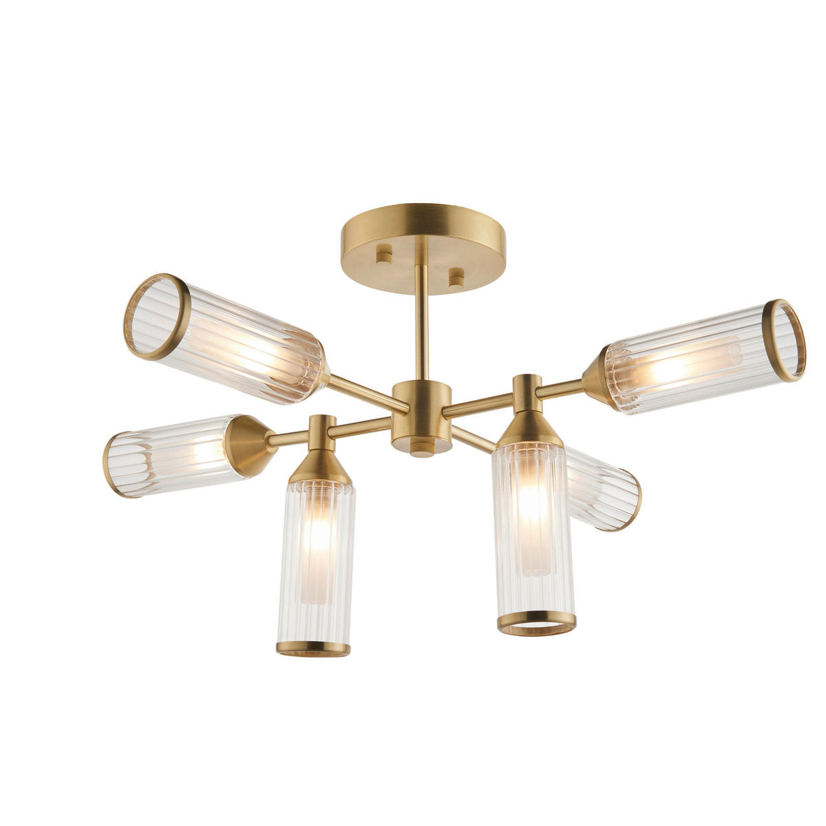 DECKENLEUCHTE    65.5/34.5/59.5 cm  - Klar/Messingfarben, KONVENTIONELL, Glas (65.5/34.5/59.5cm) - ENDON