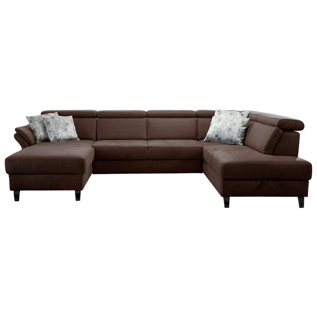 Thumbnail - Sit & More Wohnlandschaft, Cognac, Textil, 7,5-Sitzer, Ottomane rechts, U-Form, 317x193 cm, Goldenes M, Oeko-Tex® Standa...