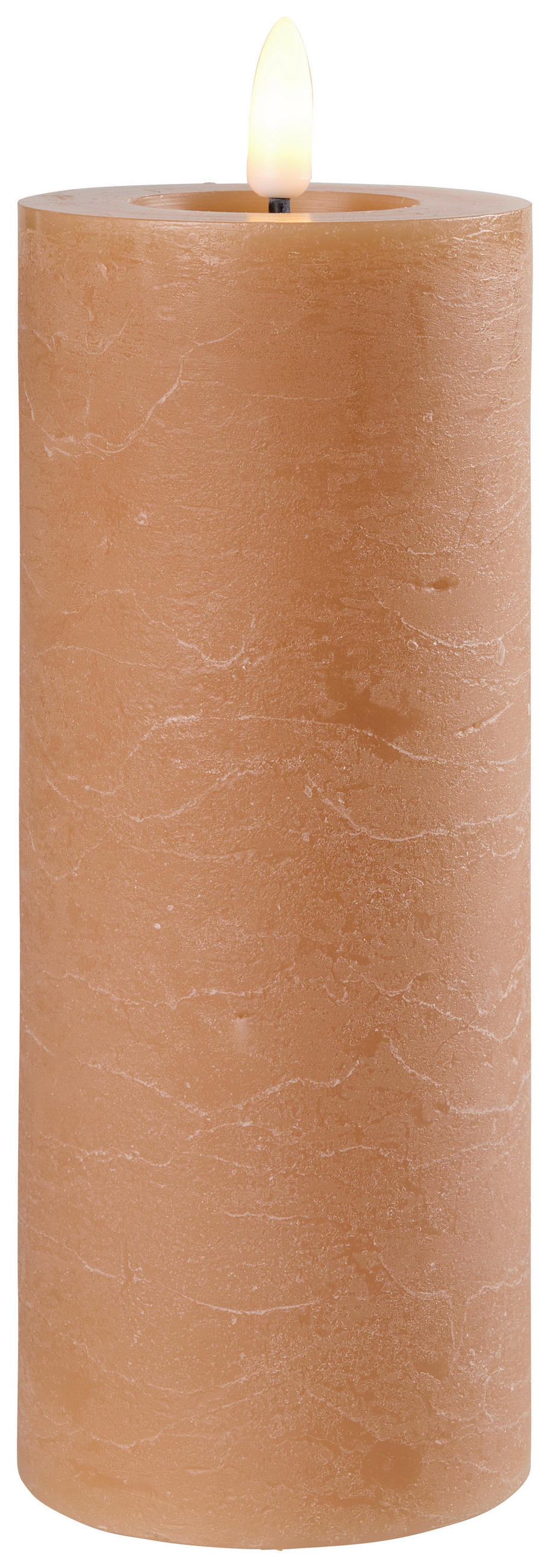 LED-KERZE 7/19 cm  - Hellbraun, Basics, Naturmaterialien/Kunststoff (7/19cm) - Ambia Home