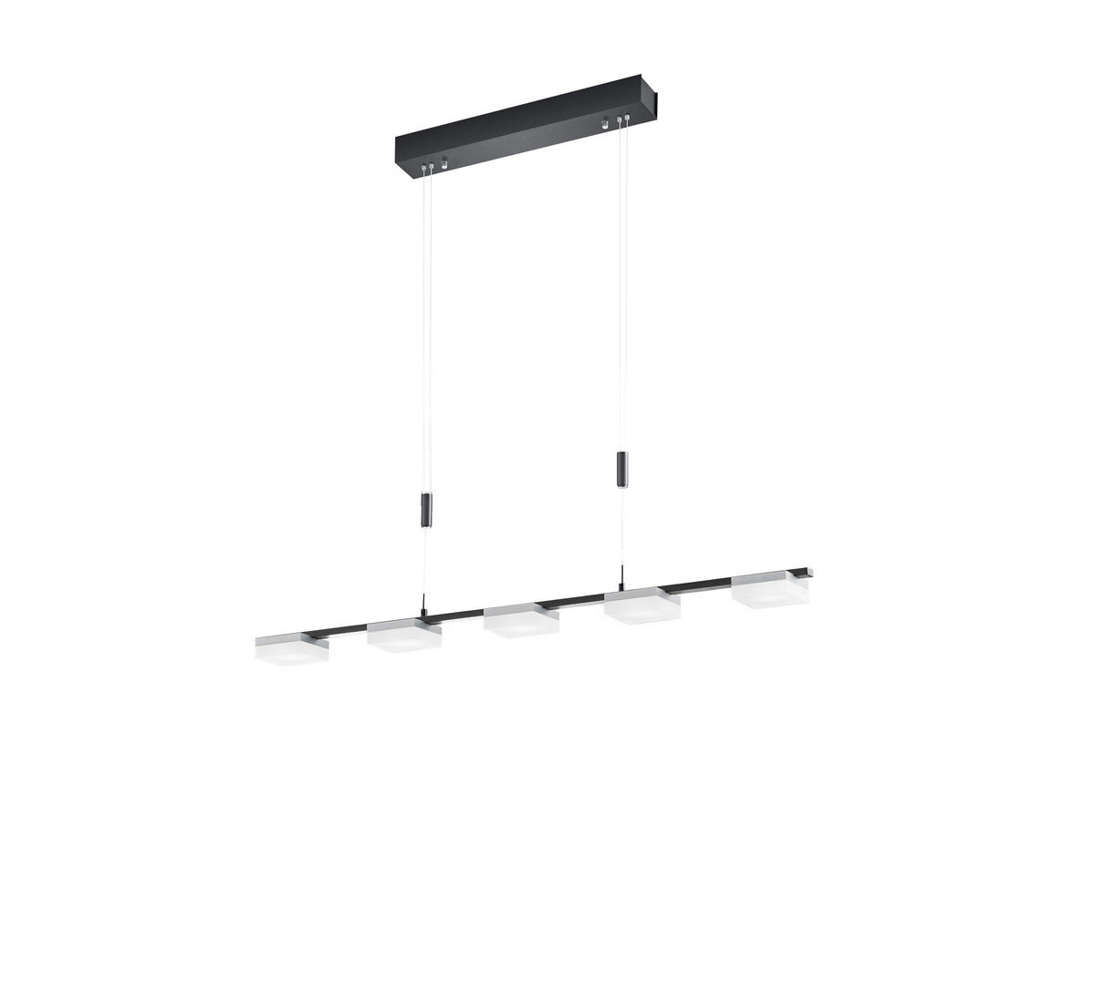 LED-HÄNGELEUCHTE  84/95-160 cm   - Schwarz/Alufarben, Design, Metall (84/95-160cm) - BOPP