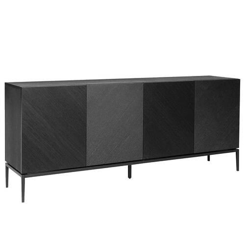 COMODĂ CU UșI 180/75/40 cm  - negru, Trend, metal/material pe bază de lemn (180/75/40cm) - home24