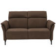 2-SITZER-SOFA Braun Echtleder  - Schwarz/Braun, KONVENTIONELL, Leder/Metall (178/103/95cm) - Dieter Knoll