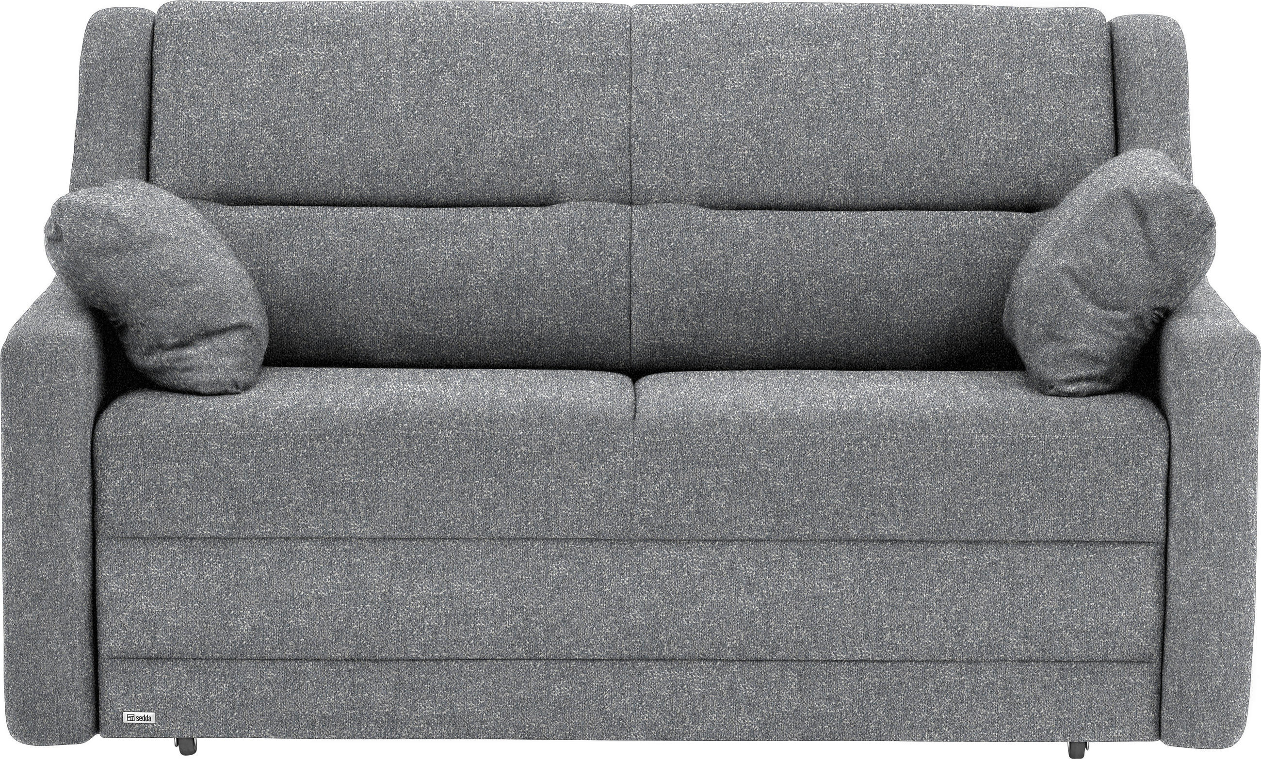 SCHLAFSOFA  in Mikrovelours Grau  - Schwarz/Grau, KONVENTIONELL, Kunststoff/Textil (152/88/91cm) - Sedda