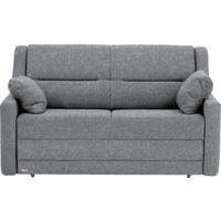 SCHLAFSOFA  in Mikrovelours Grau  - Schwarz/Grau, KONVENTIONELL, Kunststoff/Textil (152/88/91cm) - Sedda