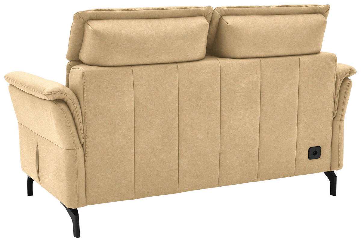 2-SITZER-SOFA in Mikrofaser Beige  - Beige/Schwarz, Konventionell, Textil/Metall (178/103/95cm) - Dieter Knoll