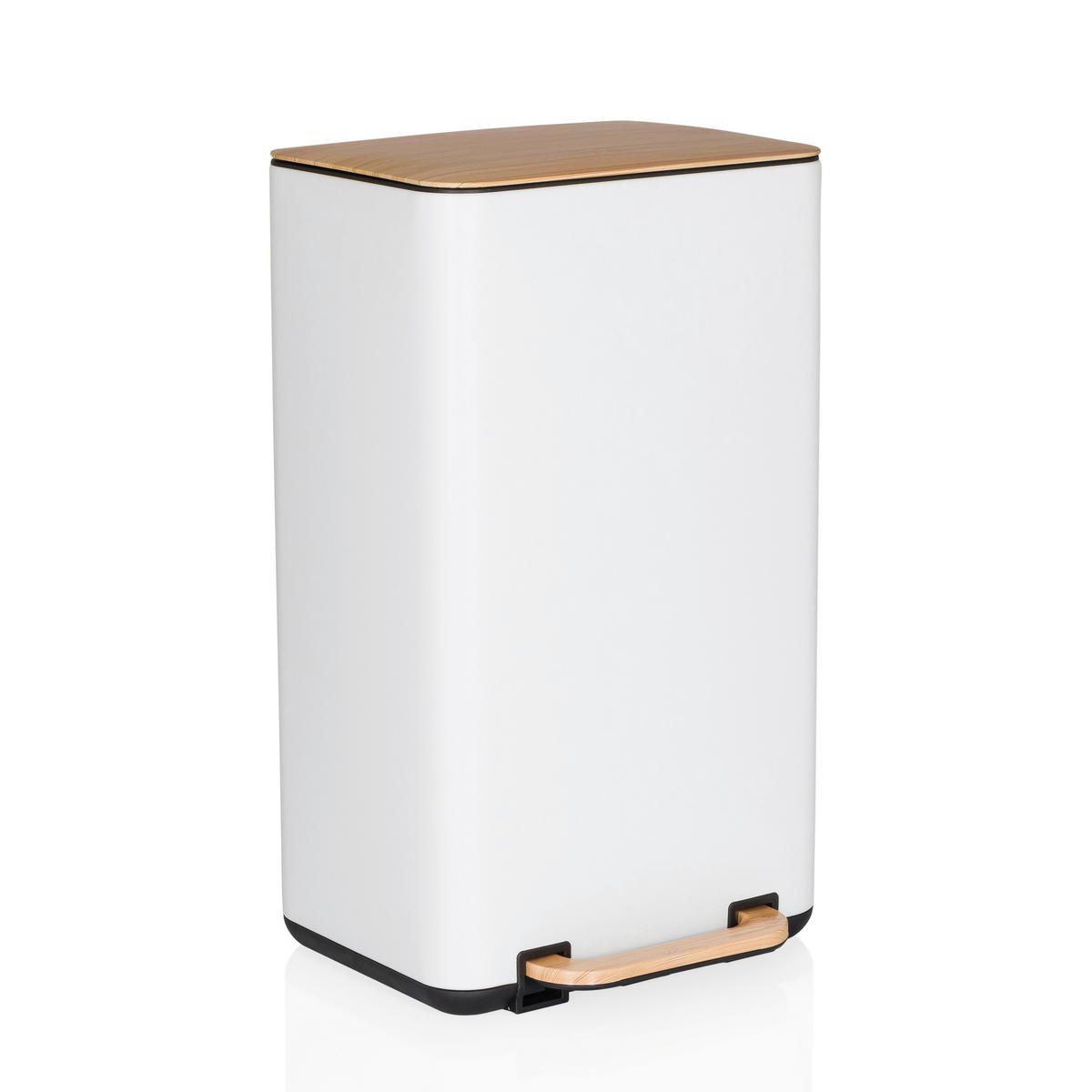 ABFALLEIMER 30 L  - Walnussfarben/Creme, MODERN, Kunststoff/Metall (31/62/36cm) - MID.YOU