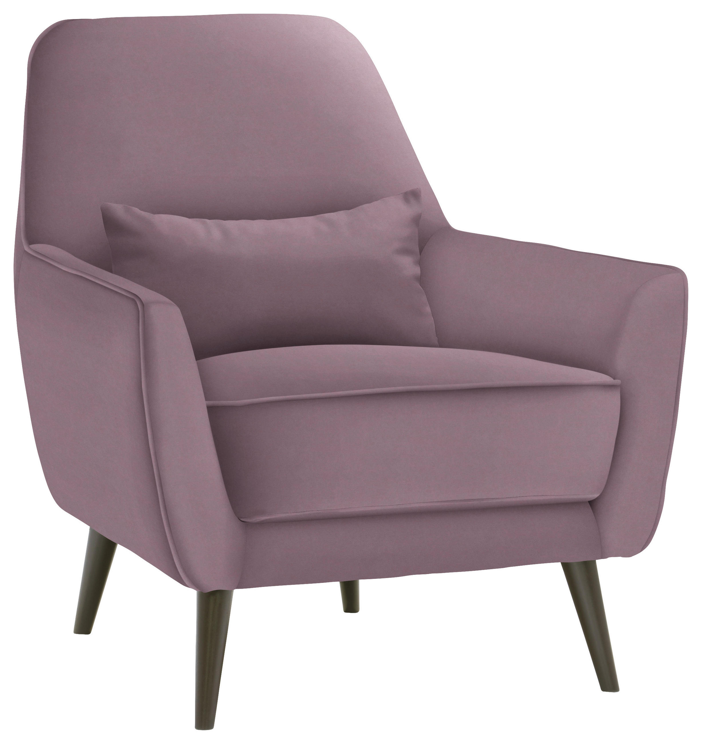 SESSEL Mikrofaser Altrosa    - Schwarz/Altrosa, MODERN, Holz/Textil (77/86/80cm) - MID.YOU