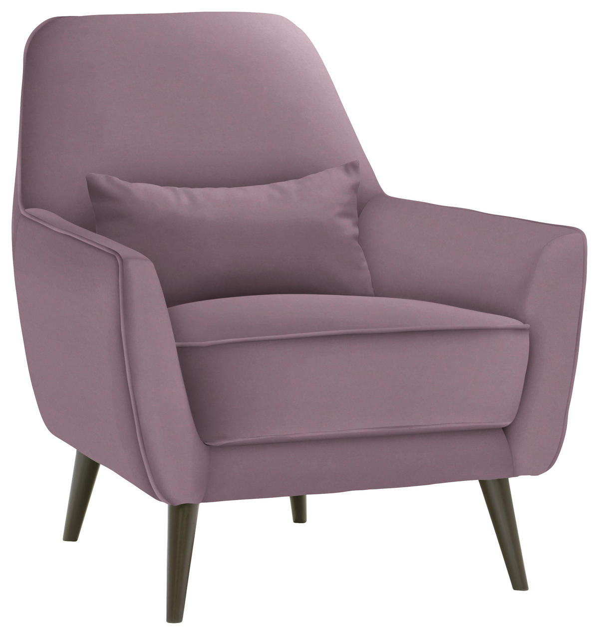 SESSEL in Mikrofaser Altrosa  - Schwarz/Altrosa, MODERN, Holz/Textil (77/86/80cm) - Carryhome