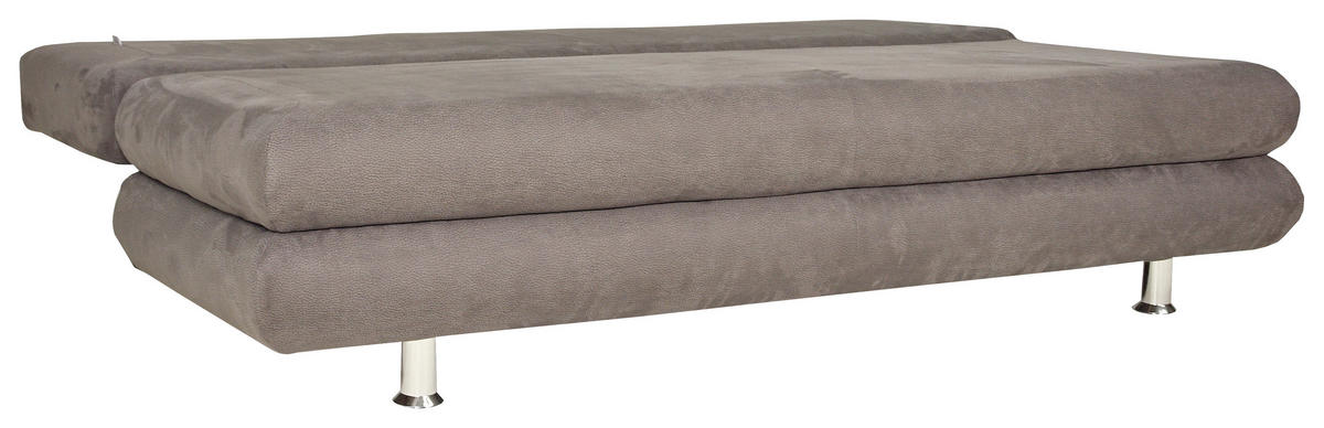 SCHLAFSOFA in Mikrofaser Braun  - Chromfarben/Braun, Design, Kunststoff/Textil (196/74/90cm) - MID.YOU