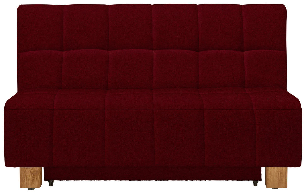 SCHLAFSOFA Textil Dunkelrot  - Naturfarben/Dunkelrot, Modern, Holz/Textil (145/92/102cm) - Novel