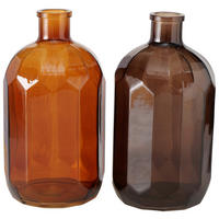 VASE 26 cm  - Braun/Orange, Natur, Glas (14/26cm)